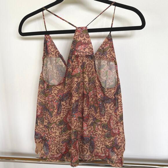 Y2K Charlotte Russe Butterfly Sheer Tank Top Racerback Festival Blouse Medium - Picture 3 of 8